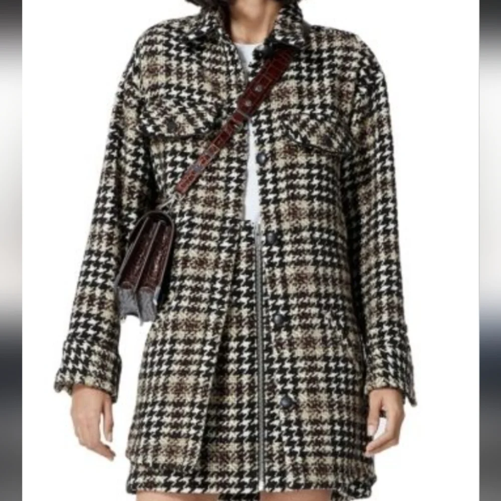 The Kooples Plaid Tweed Oversized Button Front Jacket - Picture 1 of 8